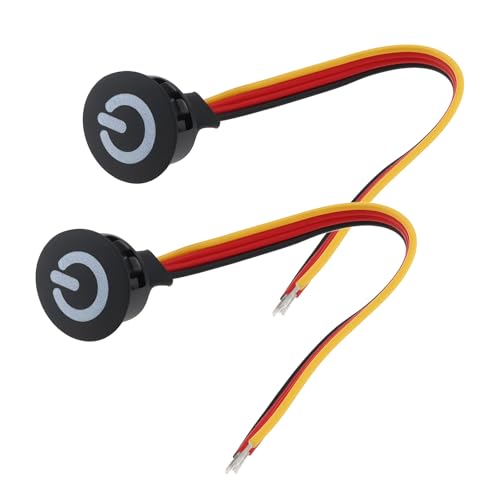 The Lord of the Tools 2 Pezzi Interruttore Dimmer Touch DC12V 10W Foro Di Montaggio 16mm Per Apparecchi Di Illuminazione A LED Nero