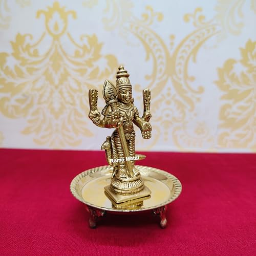 Image of RAMA METAL Brass Murugan Idol | Mini Lord Murugan Statue | Lord Kartikeya Idol | Mini Murugan Silai | Kumaraswamy Brass