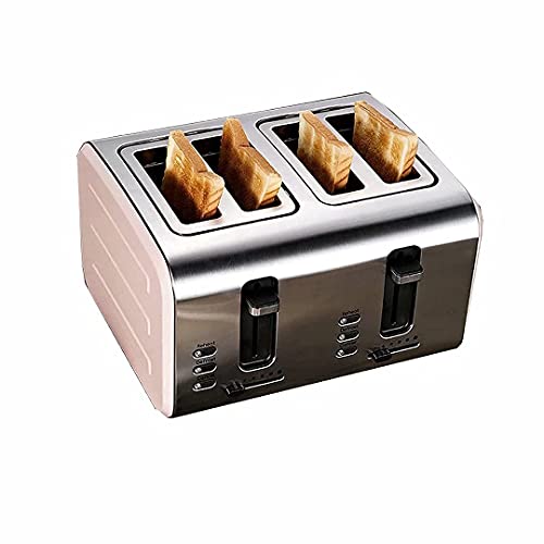 4-Scheiben-Toaster, 4 cm Extra-Breitschlitz-Toaster, 6 Bräunungsstufen, Auftauen/Aufwärmen/Abbrechen-Funktion, Hochglanz…