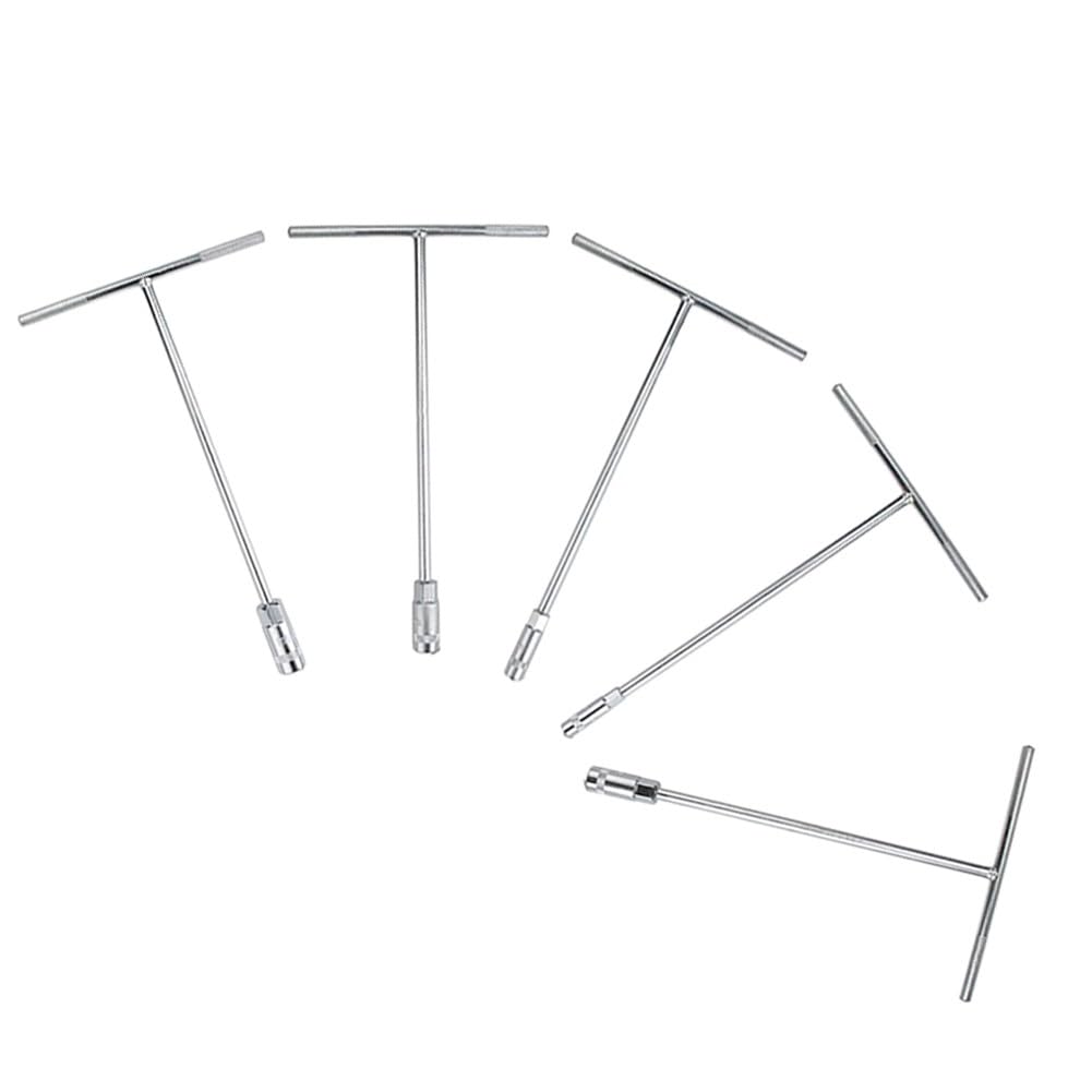 SPORTARC Chiave a bussola con manico a T, set di chiavi esagonali, 8-14 mm, in metallo, design a forma di T, per risparmiare energia, 5 pezzi per riparazione bici e moto