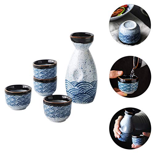 DOITOOL 5-Delige Keramische Japanse Sake Set Sake Serveerset Sake Cups Set 180Ml 20Ml - Image 6