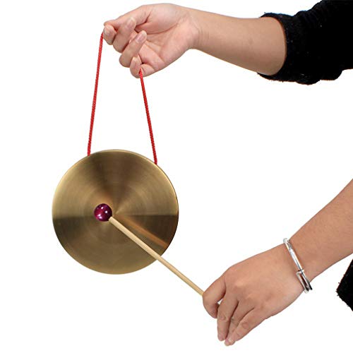 Vokmon 1 Set Hand Gong Bekkens Band Ritme Percussie Instrument Draagbare Koper Gong met Stok - Image 4