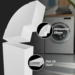 Repa Market 220 x 55/220 x 55 mm Curva per Ventilazione 90° Gomito Piatto ABS Bianco - Rettangolare Aria Aspirazione Scarico Cappa per Cucina, Bagno - Aerazione Rettangolari Canalina, Tubo
