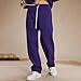 Mens Boys Baggy Sweatpants Open Bottom Straight Leg Athletic Joggers with Pockets Gym Workout Track Pants with Pockets Fall Casual Fashion Hiking Pants Streetwear Purple