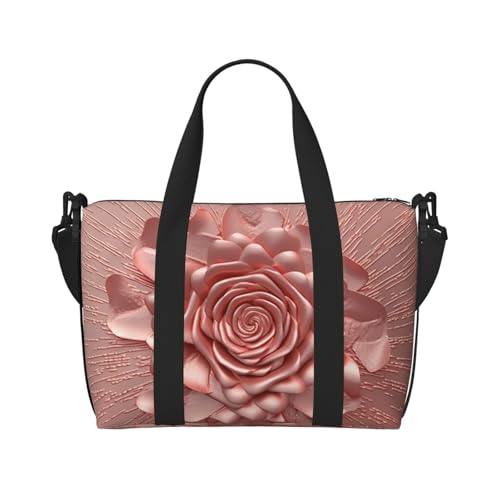Travel Duffel Bags Personal Item Bag Carry On Luggage Bag Training Handbag Lightweight Waterproof Sports Gym Bag Rose Gold Weekender Bag for Women Men, Black, One Size, Travel Duffle