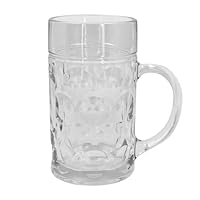 Boland 54249 - Bierkrug aus Glas, 1 Liter, Maßkrug für Party, Geburtstag oder Bierfest, Trinkglas für eine Maß Bier