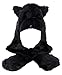 Simplicity ultifunction Animal Hats as Earmuffs, Scarf, Gloves, Black Cat,One Size