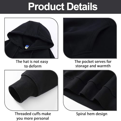 Men's Solid Color Sweatshirt Long Sleeve Pullover Hooded Sweatshirts for Men Soft & Warm Cotton Blend Casual Hoodies4