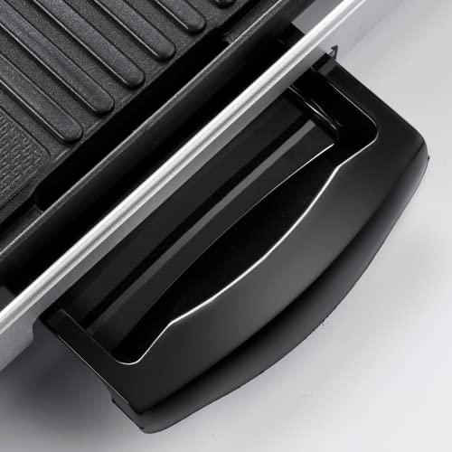 Plancha Grill Eléctrica 60X35 | Triple Capa Cerámica | Antiadherente Barbacoa | Doble Zona Salida de Grasas | Cocina Saludable | Feel Lagom - Imagen SEO Planchas Grill