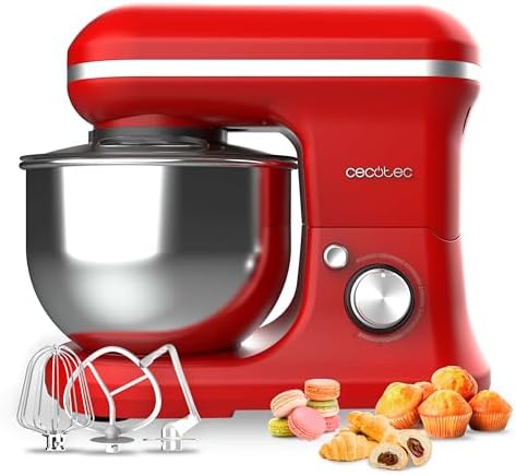 Cecotec Batidora Amasadora Cecomixer Merengue 5L 1200 Rojo, 1200 ...