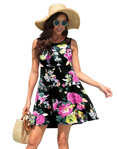 Image of WEACZZY Women Summer Casual Swing T Shirt Dresses Beach Cover up Loose Dress