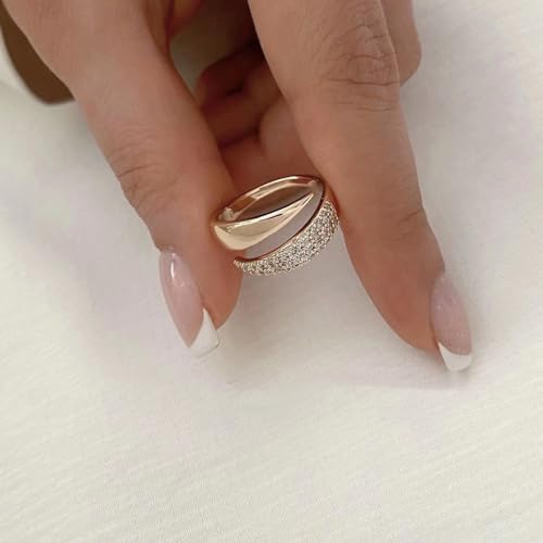 Stackable Adjustable Cubic Zirconia Wedding Ring - Non-Tarnish Gold Rings for Women3