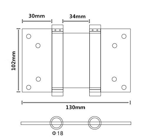 Ranbo 100mm Double Action Spring Hinges 304 Stainless Steel Self Closing Two Way Acting Hinges for Exterior Cafe Saloon Pub Swinging Doors Including Pins and Screws - Image 2
