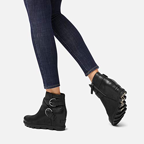 Sorel Women's Joan Of Arctic Wedge Ii Buckle Boot - Light Rain - Waterproof - Black - Size 8 #TOP4