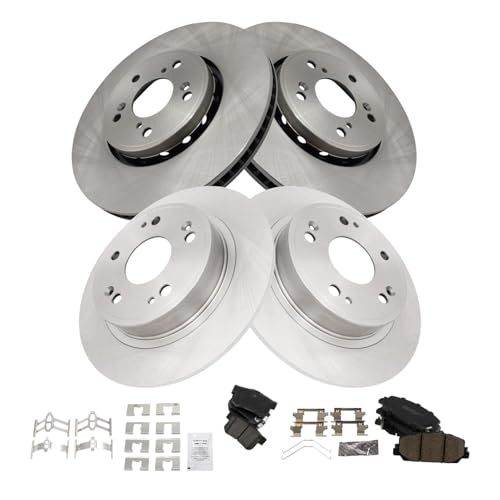 Image of TRQ Front and Rear Brake Pad and Rotor Set Ceramic