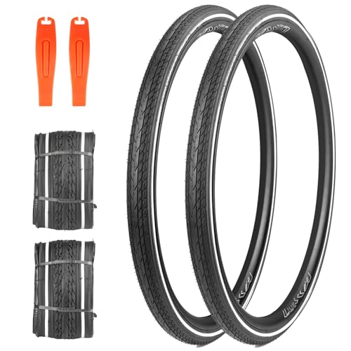 ZUKKA 2 peças dobrável 28 polegadas pneus,700 x 35c con Banda Reflectante Plegable 37-622 para Bicicleta, Carretera, Bicicleta de montaña, híbrida, Turismo, Bicicleta eléctrica, 2 Unidades