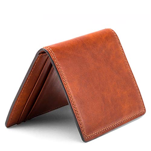 Bosca Men's Wallet, Dolce Leather Front Pocket Bifold Wallet with Magnetic Clip, Amber2