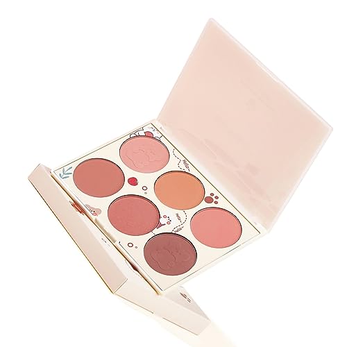 ZASCHMOY Paleta de Rubores de 6 Colores, Polvo Facial Pigmentado Brillante Mate, Textura Delica de Larga Duración, con Diseño Compacto y Liviano (Paleta de rubor de 6 colores)