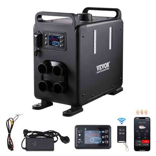 VEVOR 8KW Diesel Air Heater, 12V/24V All in One, Bluetooth APP Control, Remote Control and Display Screen, CO Alarm, Fast Heating Vertical Portable for Vehicles, Garage