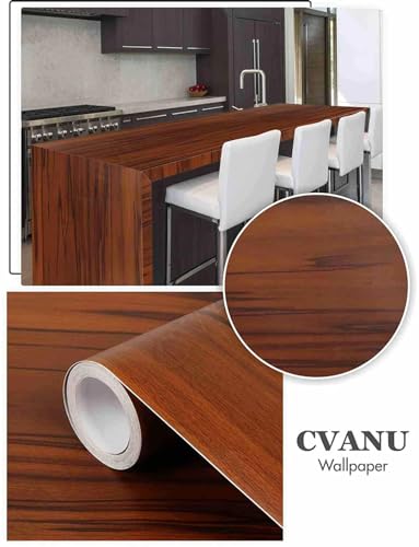 Image of SUNBIRD Wood Grain Wallpaper Self Adhesive Removable Contact Paper PVC Waterproof Wallpaper Rolls Kitchen Stickers Furniture Wardrobe Wall Papers Home Decor (12 X 48 Inch, Black Brown Wood)