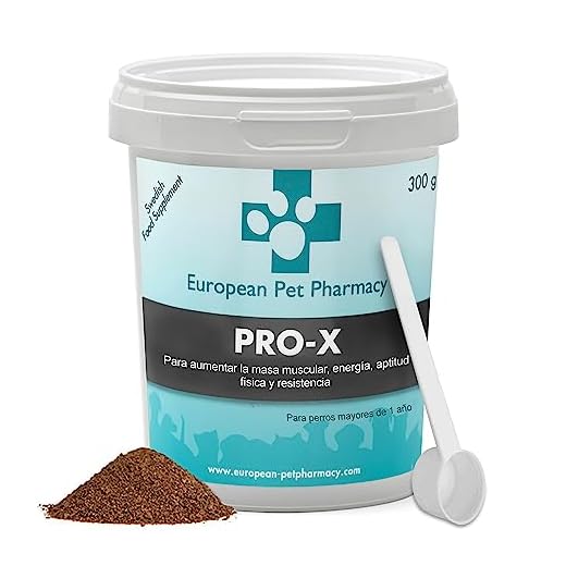 European Pet Pharmacy Pro-X Polvo de Proteínas para Perros con Insectos Secos - Comida Hipoalergénica para Perros Rica en Aminoácidos - Suplemento para Perros 1+ Años - Energía y Masa Muscular, 300g