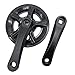 Kqcibz 1 Set Bike Crank Set Bicycle Single Speed Crankset 32T Folding Electric Bicycle Crank Set Aluminum Alloy 127MM Cover Bike Accessories, Black
