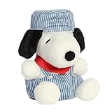 Aurora® Adorable Peanuts® Palm Pals™ Train Engineer Snoopy™ Stuffed Animal - Officially Licensed Toys for All Snoopy Fans - Nostalgic Gift for Adults and Birthday Celebrations - Blue 6 Inches