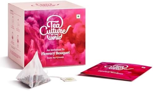 Tea Culture of The World Flowery Bouquet Tea | Hibiscus Tea Bags | Calming Hibiscus & Fragrant Rose | Made With 100% Whole Leaf & Natural Flavors, Brew Hot Or Cold, 32 Count, 550 Gram