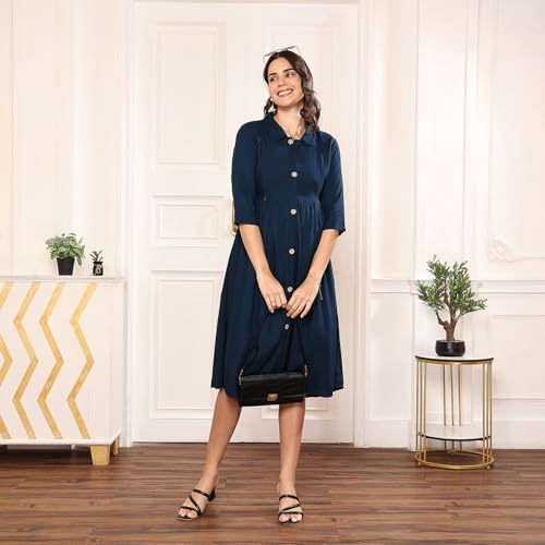 Image of MomToBe Women's Fit and Flare Knee Length Dress