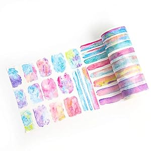 Leepus Schattig Washi-plakband, 100 mm, breed, kleurrijk, decoratief, zelfklevend, voor schrijfwaren en scrapbooking…