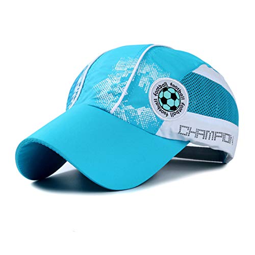 Preisvergleich Produktbild Eohak Kinder Baseballmütze, schnell trocknend, leicht, luftig, Netzstoff, UV-Schutz, verstellbar, für Kinder von 210 Jahren - Blau - Einheitsgröße