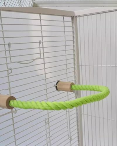Image of WenTigDY Bird Hemp Rope Perch Swing Bird Cage Stand Pole Rope Accessories, blue