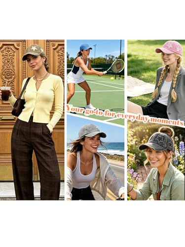 Gorra de béisbol de algodón ajustable para mujer miniatura 4