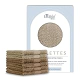 Bio Bidet by Bemis Towel Set, Highly Absorbent, Super Soft, Quick-Drying, 11.8” x 11.8” Reusable Bidet Towel (6-Pack), Tan