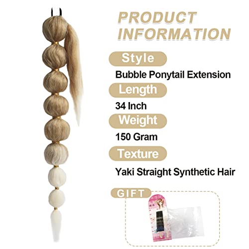 Blonde Bubble Braid Ponytail 613 Long Ponytail For Black Women Kinky Ponytail Extension Hairpiece Lantern Ponytail Long Afro Puff Ponytails For Women #TOP1