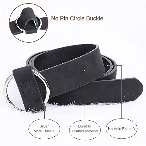 Women's Suede Genuine Leather Belt Fashion Waist Belt with Silver Buckle for Jeans4