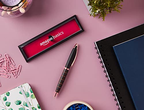 Image of amazon basics Elegant Ballpoint Pen with Classy Stainless Steel Body (Blue Ink)