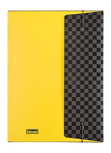 Preisvergleich Produktbild Idena 10348 - Gummizugmappe Karo, DIN A4, FSC-Mix, schwarz