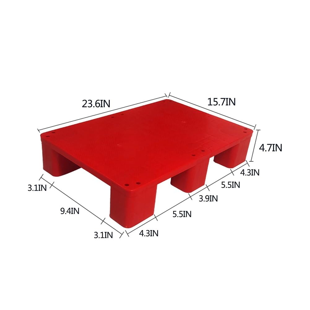 Gochusx Palettes en Plastique, Palettes en Plastique Légères, Panneau De Calage De Stockage en Polyéthylène, Plate-Forme Modulaire De Supports De Stockage, Facile À Empil(Red 5pack)