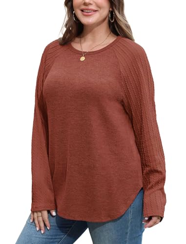 Image of SAMPEEL Sweatshirt for Women Long Sleeve Shirts Crewneck Sweaters Fall Fashion Outfits 2025 Trendy Tunic Tops Plus Size