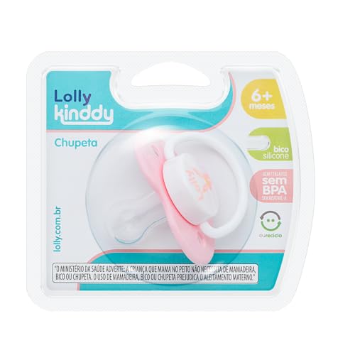 Chupeta Bona Bico Silicone Redondo +6 Meses Lolly Rosa