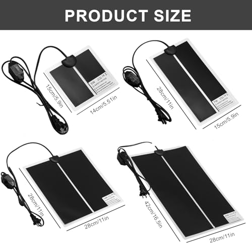 SIGANDG Reptile Heating Mat Pets Heating Pad adjustable temperature Removable Terrarium Heat Mats Suitable for lizards, turtles, scorpions, geckos and other amphibians(5w 14 * 15cm) - Image 2