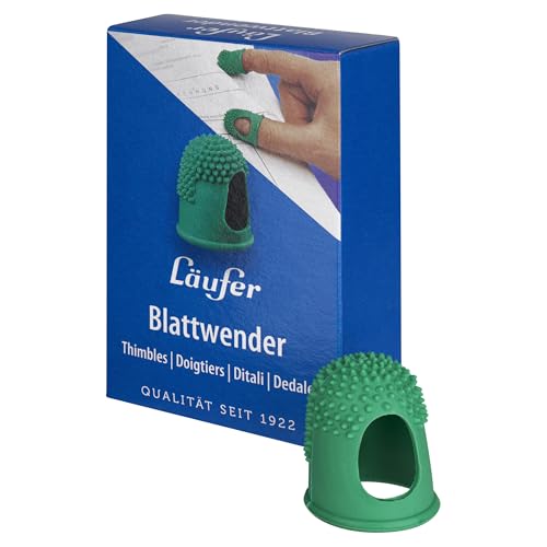 Läufer 77511 Blattwender Größe 5, Ø 22 mm, grün, Latex-frei, mit feinen Gumminoppen, Schachtel mit 10 Stück