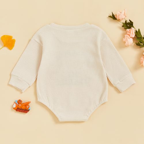 Newborn Baby Boy Girl Thanksgiving Outfit Homemade Rolls Waffle Sweatshirt Romper Long Sleeve Jumpsuit Clothes2