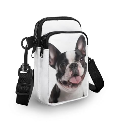 Wolf Dog Small Crossbody Bag, Peach Blossom Clover Shoulder Handbags Wallet, Aztec Tribal Travel Crossover Sling Bag2