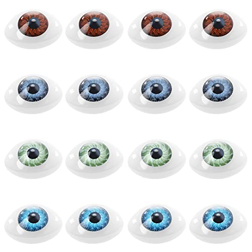 The Lord of the Tools 16 Stücke Oval Puppe Augen Mehrfarbige Puppe Bär Handwerk Augen Kunststoff Augäpfel Realistische Menschliche Augen für DIY Herstellung Spielzeug Zubehör Klein