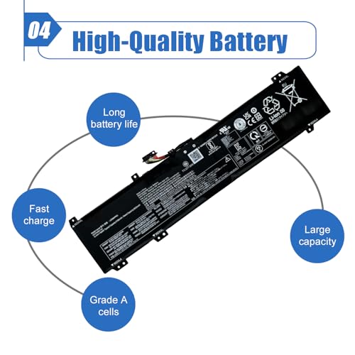 Image of 80Wh 5182mAh L23M4PK5 Laptop Battery Compatible with Lenovo Legion 5i(16 Gen 9) / Y7000P IRX9 2024 / Legion 5 16IRX9 83EW 83DG Series Notebook L23B4PK5 L23C4PK5 L23D4PK5 L23L4PK5