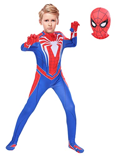 Riekinc Superhero Kids Bodysuit 3D Style Halloween Cosplay Costumes Red Kids Small