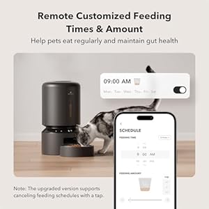 Petlibro automatic cat feeder 5g wifi automatic dog feeder with freshness preservation 5l timed cat feeder with low food sensor up to 10 meals per day granary pet feeder for cats black  urban country home decor