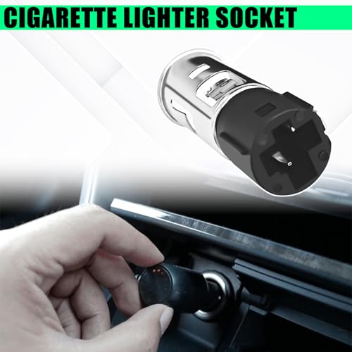 Image of Cigarette Lighter Socket with Removal Tool, 12V Car Cigarette Lighter Power Outlet Socket Adapter Replacement with Disassembly Tool, Compatible with Chevrolet GMC Cadillac Replace OEM#56457